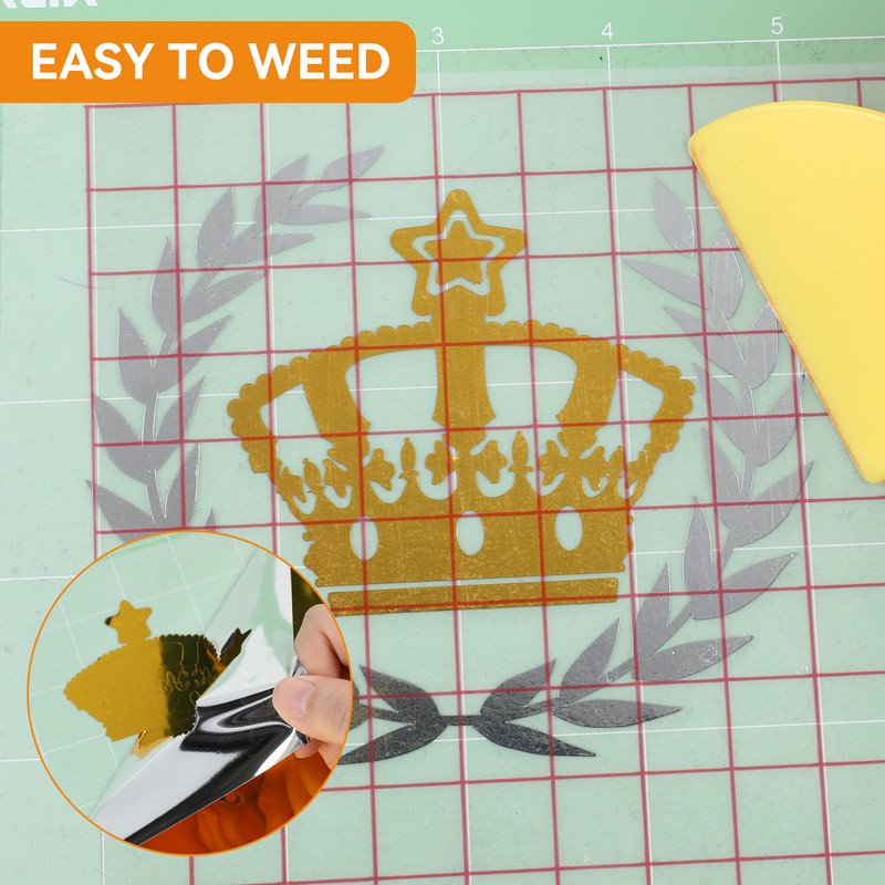 Permanent Metallic Vinyl Roll 12x3ft for Crafting Signs & Decals - Gold & Silver