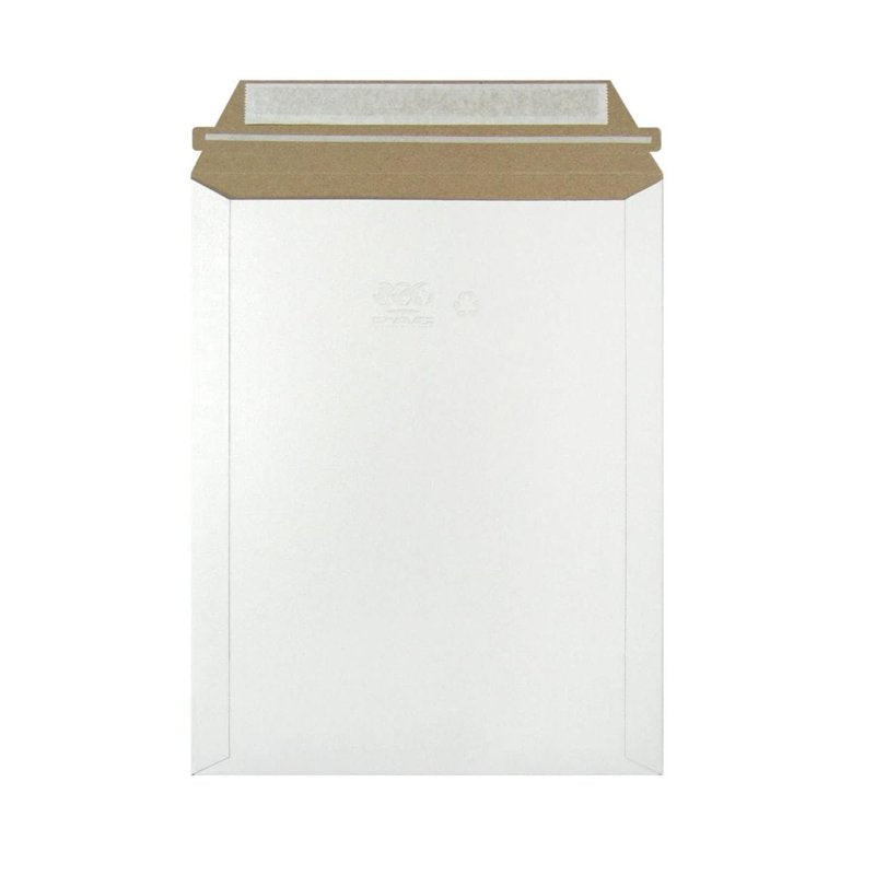 25 Pack 12.75x15 White Rigid Cardboard Mailers Self-Seal Flat Envelopes