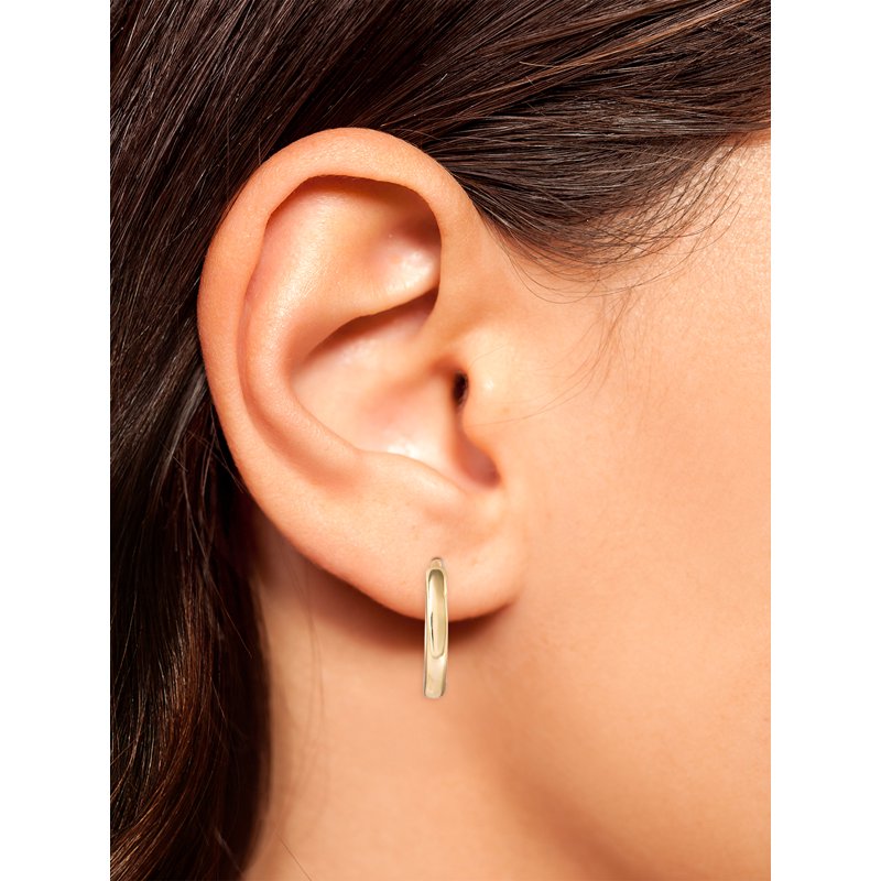Women's Graduated Hoop Earrings Set - 14kt Gold Flash Plated Brass, Multiple Sizes