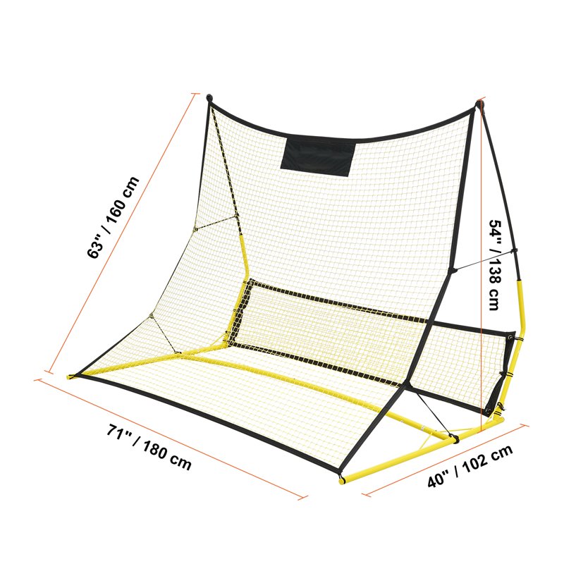 Portable Soccer Rebounder Net 71x40in - 2-in-1 Trainer with Carry Bag