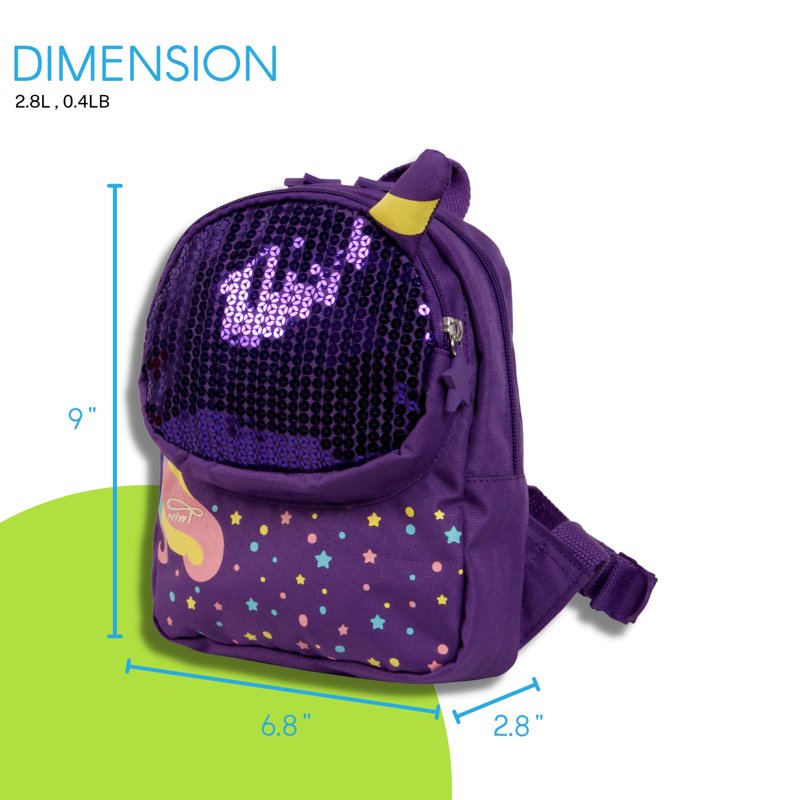 Lightweight Kids Backpack with Unicorn Design - Toddler School Bag 9"