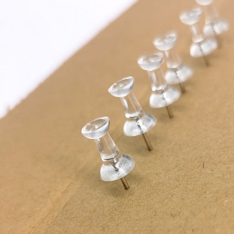 Clear Plastic Push Pins - 3/8 Inch Office & Bulletin Board Pins, 1000 Pack