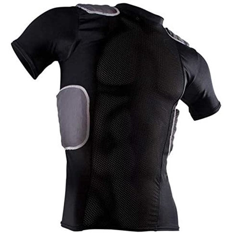 Youth Football Protective Shirt with Impact-Absorbing Shoulder and Rib Pads