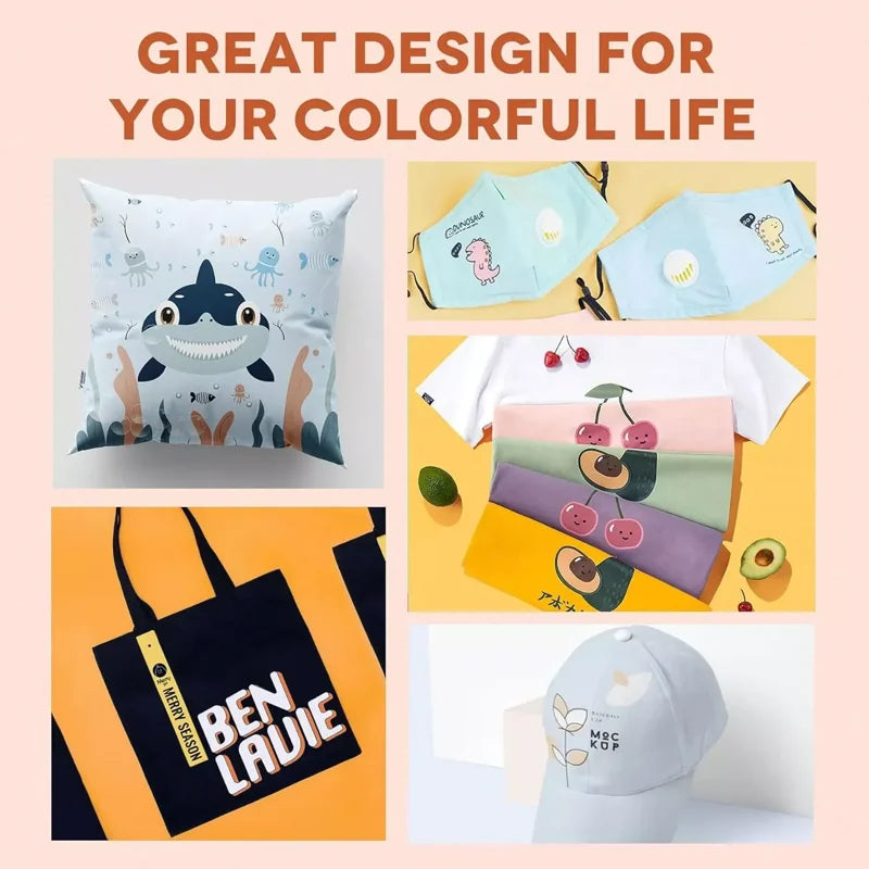 Dark Transfer Paper for Inkjet Printers - Printable Heat Transfer Vinyl for Dark Fabrics