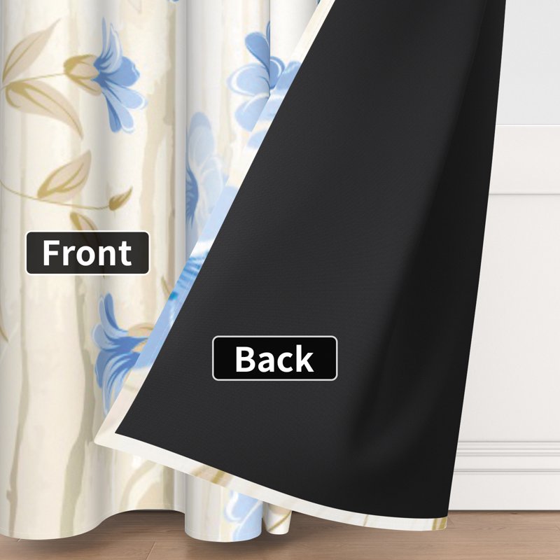Blackout Curtains with Thermal Insulation and Boho Floral Pattern - 2 Panels, Multiple Sizes