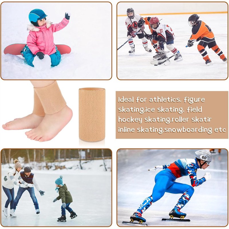 Ankle Gel Sleeves 2-Pack Support & Protection for Ice Skating Skiing