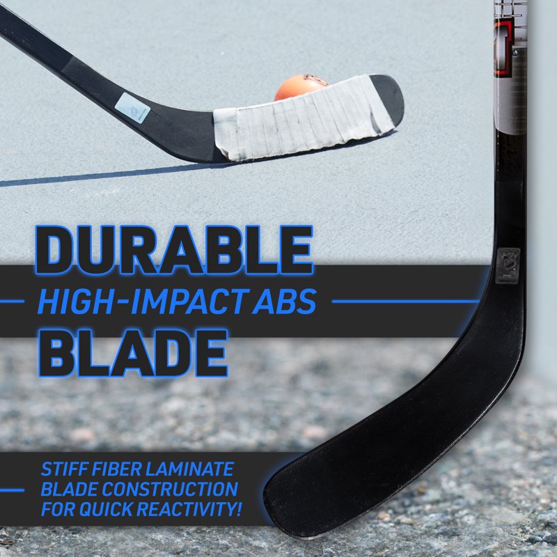 Youth Street Hockey Stick - Wooden & Fiberglass Shaft, ABS Blade, 46 Inch