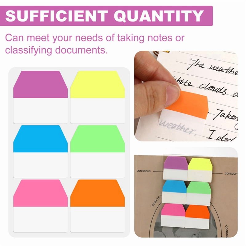 8 Pack Colored Sticky Page Tabs for Notebooks and Files - Repositionable, 960 Pieces