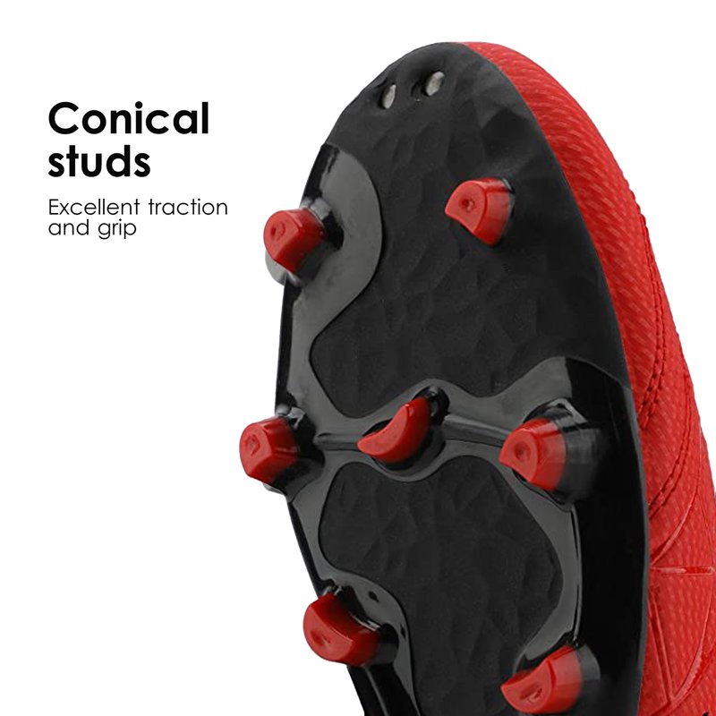 Mens Cleats Football Soccer Shoes - Dream Pairs, Red/Black, Variation 11