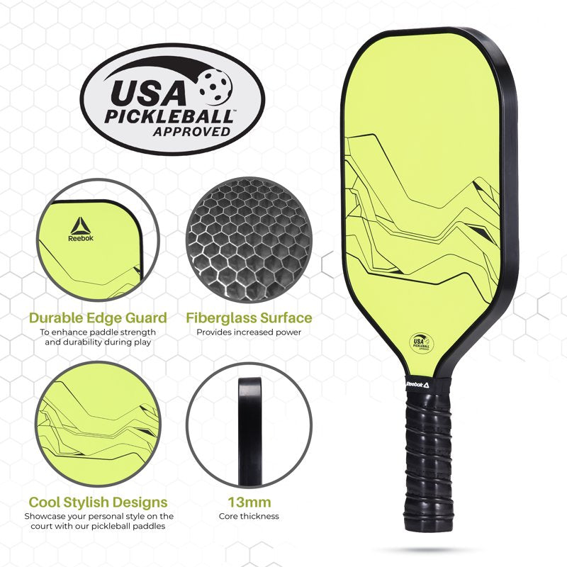 Reebok Pickleball Paddle - Lightweight USAPA Approved - Yellow