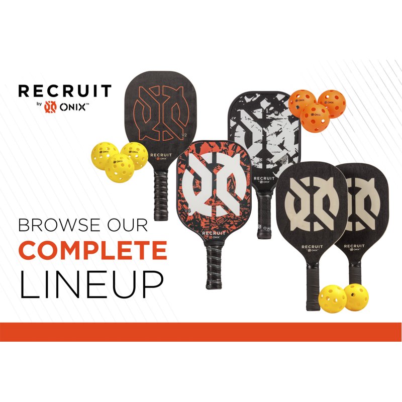Recruit by ONIX Pickleball Pure Indoor Balls (Orange, 3-Pack) – Single Variation