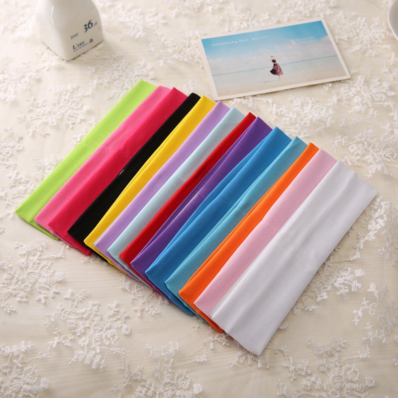 Sport Yoga Headbands 14-Pack | Elastic Sweatbands for Women Men Girls
