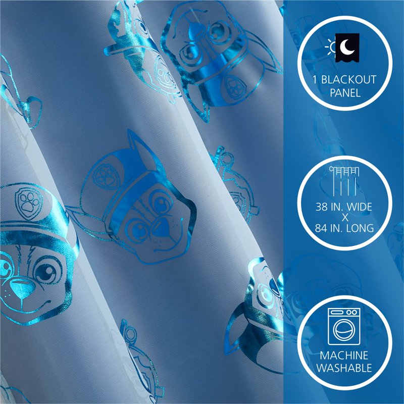 Kids Blackout Curtain Panel with Sheer Layer - Paw Patrol Character Options
