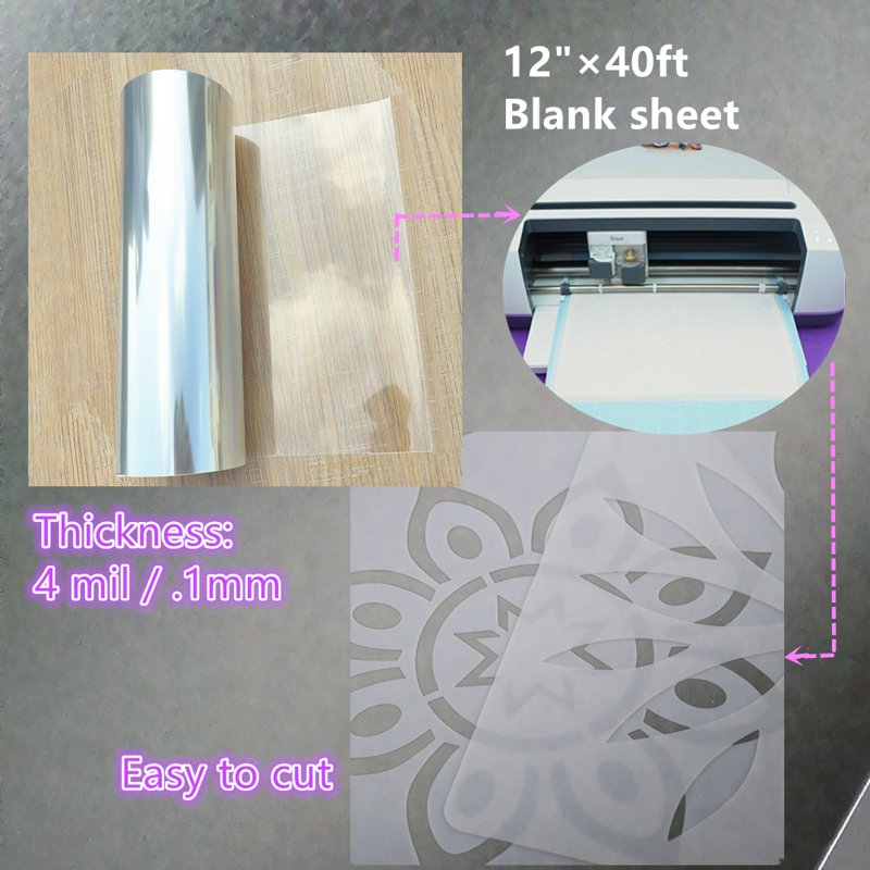 12in x 40ft Clear Acetate Mylar Sheet for Stencils Crafts Baking Art