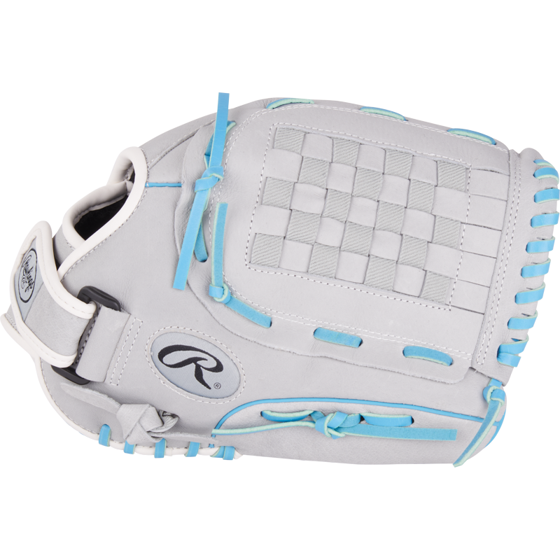 12.5-Inch Fastpitch Softball Glove for Outfield - Gray and Blue, Right Hand Throw