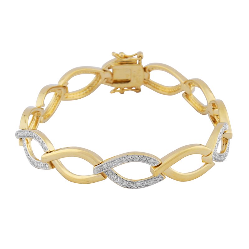 Diamond Accent 3-Piece Gold Plated Stacking Bracelet Set for Women