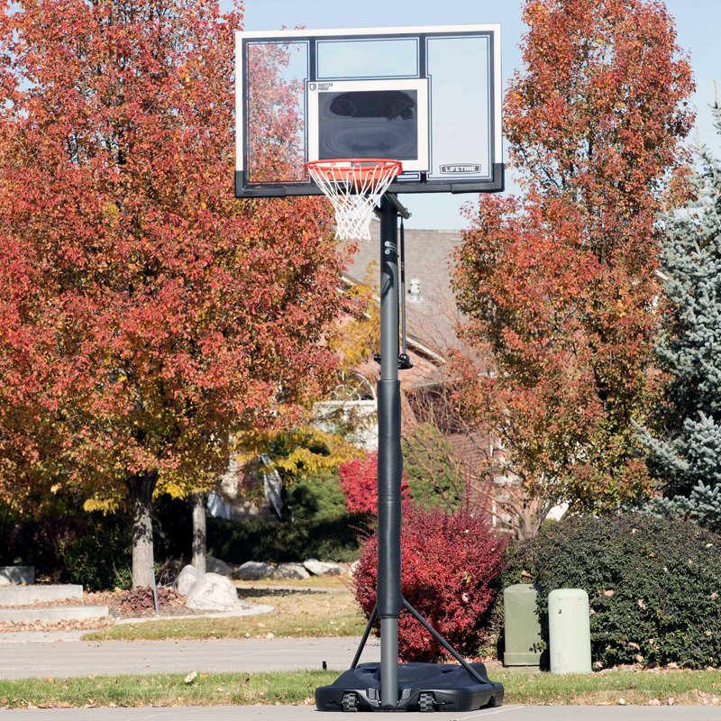 Portable 54-Inch Shatterproof Basketball Hoop with Adjustable Height & Slam-It Pro Rim
