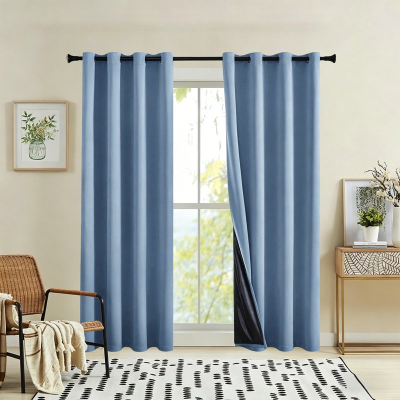 Blackout Curtains Thermal Insulated Privacy Window Drapes - Full Coverage, Noise Reduction, Easy Install