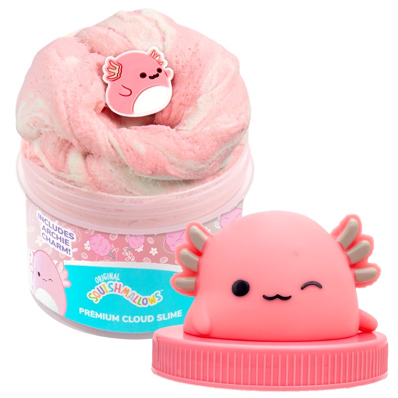 Squishmallows Cloud Slime Set - Assorted Fluffy Scented Jars with Charms