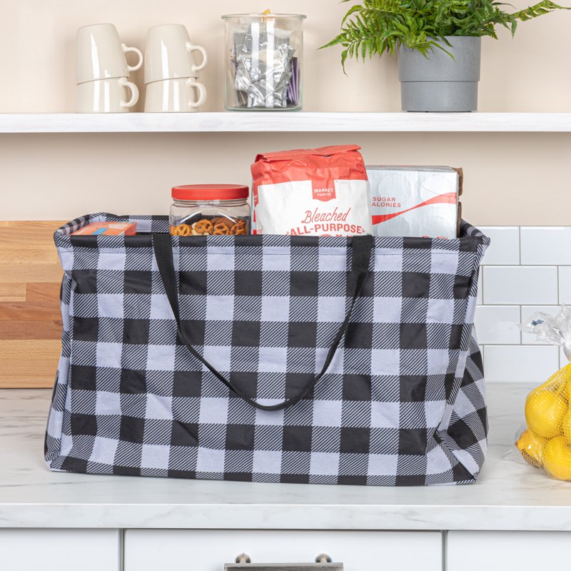 Water-Resistant Canvas Utility Tote with Handles - Rectangular Storage Bag