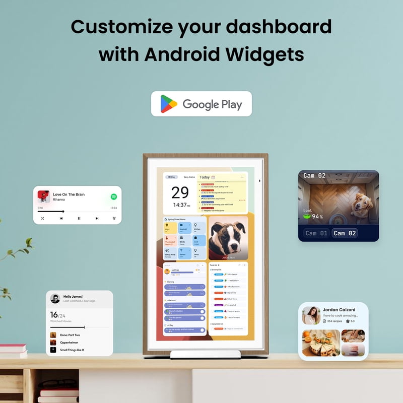 Digital Family Wall Calendar & Meal Planner with Touchscreen - 15.6 Inch Dual-Mode Smart Board