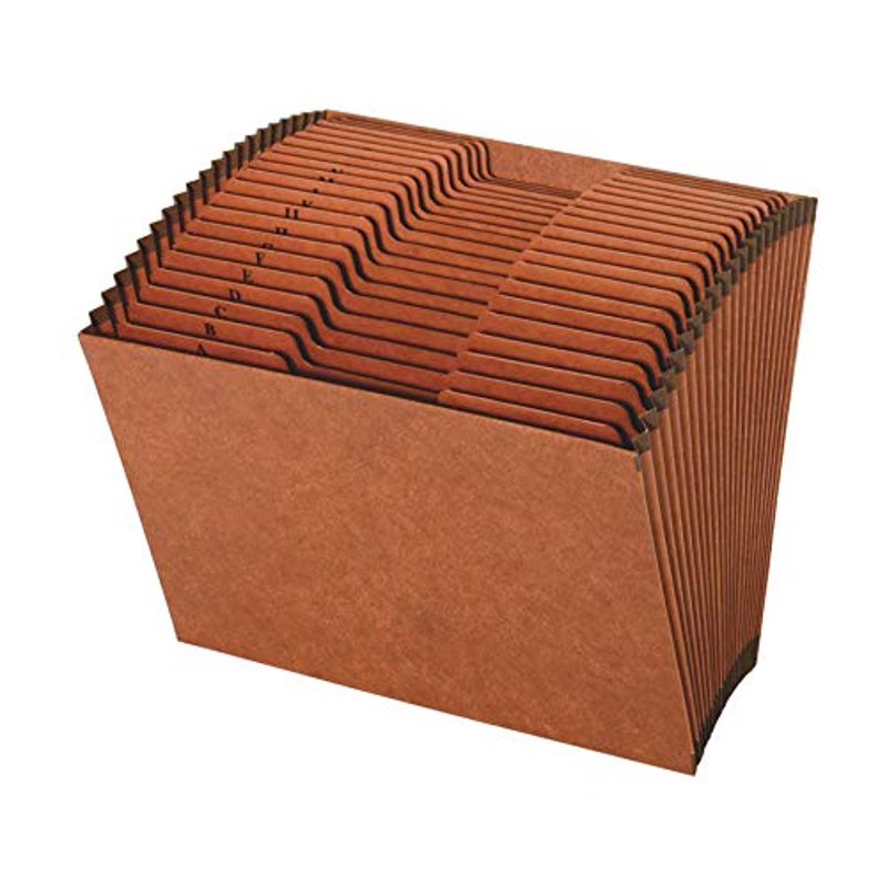 Letter Size Expanding File with 21 Pockets - Redrope Faux Leather Office Organizer