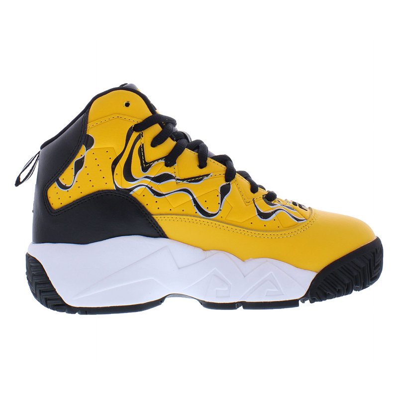 Kids Boys Athletic Shoes - Size 6 Yellow Black Fila MB Sneakers