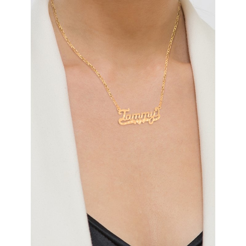 Personalized Name Necklace with Link Chain - Sterling Silver or Gold Plated, BOGO Offer