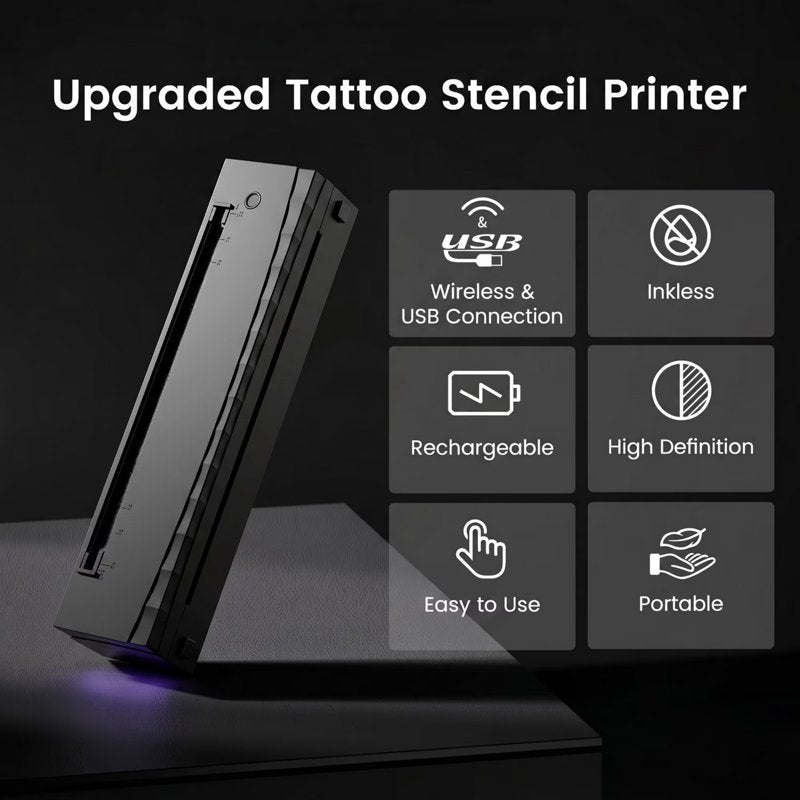 Portable Thermal Printer for Tattoo & Document Printing Wireless Inkless A4 B5