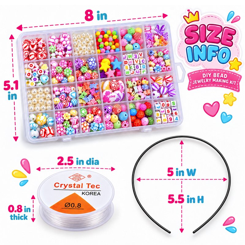 Rainbow Jewelry Making Kit for Bracelets, Necklaces & Accessories - DIY Craft Set