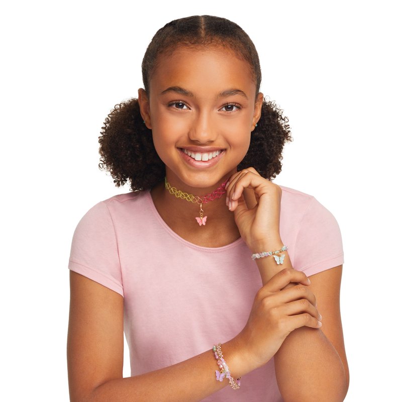 Butterfly Jewelry Making Kit for Kids & Tweens - 7 Pieces DIY Jewelry Set with Beads & Accessories