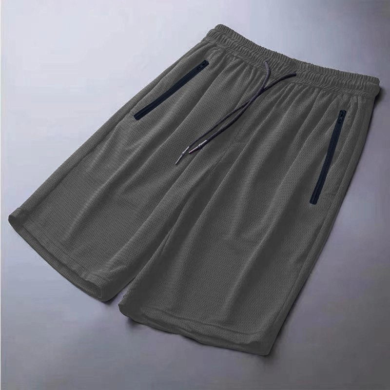 Women's Mesh Running Shorts Quick-Dry Ice Silk Activewear with Zipper Pocket