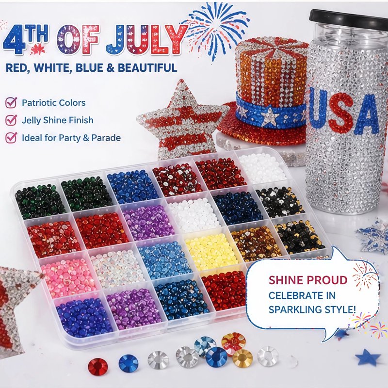 Multicolor Resin Rhinestone Kit for DIY Crafts, Nail Art & Jewelry