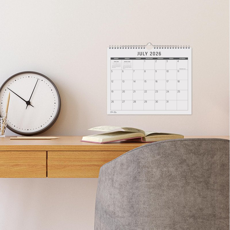 Large Print Academic Year Wall Calendar 2026-2027, 11 x 8.75 Inch, Durable Twin Wire Binding