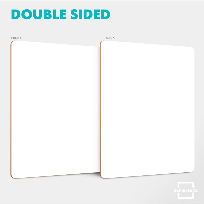 Portable Dry Erase Boards Set with Erasers 9x12 Inches - 6 Pack