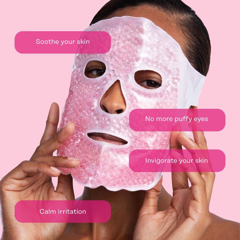Cryochill Ice Beaded Face Mask for De-Puffing and Cooling - Dual-Sided Design