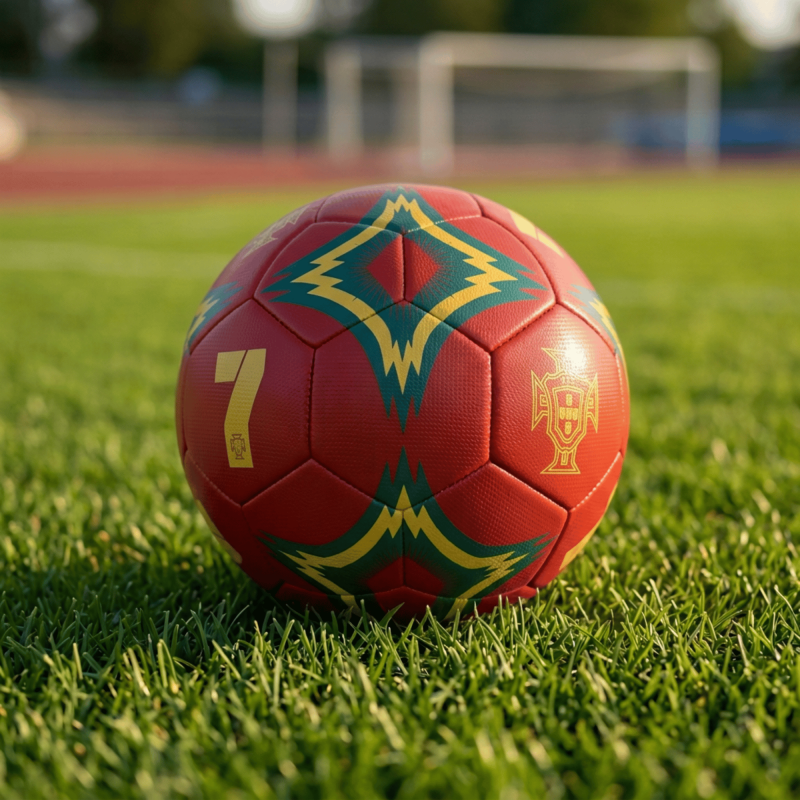 Official Licensed Portugal Soccer Ball Size 4 - Maroon Gold Green, Icon Sports No. 7 (Variation: 4)
