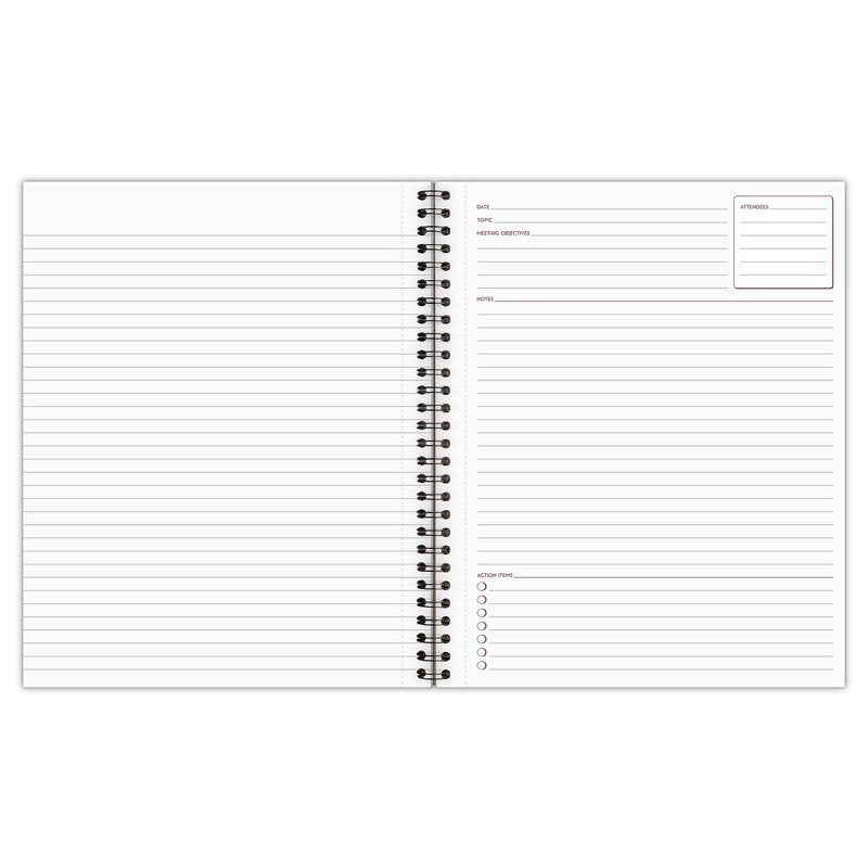 Meeting Notebook 80 Pages Wire Bound Linen Cover Professional Office Supplies