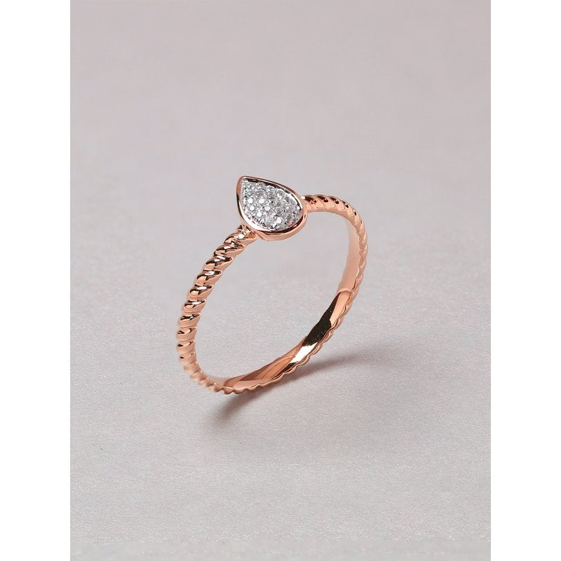Sterling Silver Pink Tone Diamond Cluster Promise Ring - Pear Shape, 1/20 Ct TDW