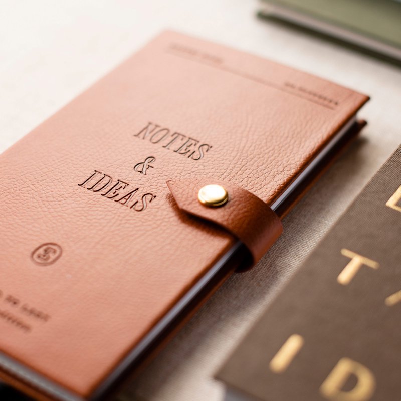 Faux Leather Personal Organizer Notebook - 120 Pages, Compact & Durable
