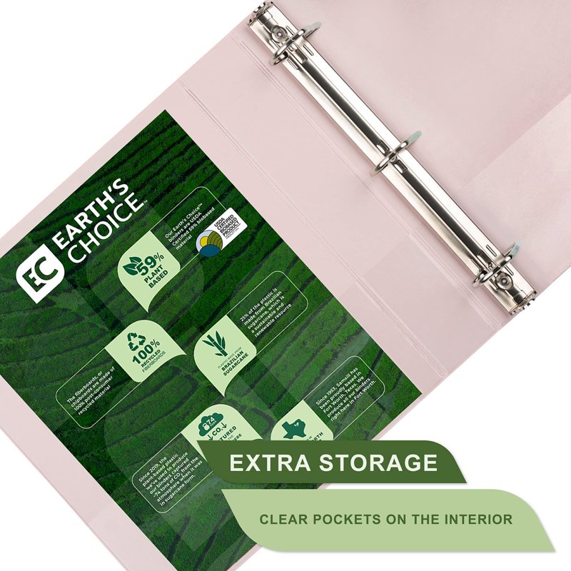 Samsill Earth’s Choice Plant-Based 1.5 Inch 3-Ring View Binder 4 Pack