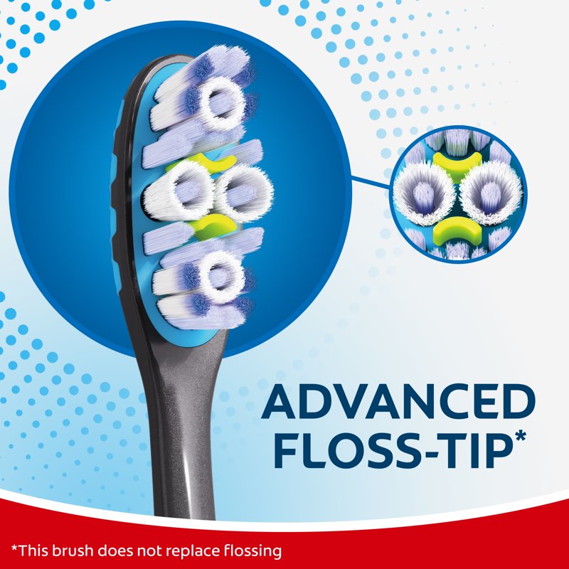 Manual Adult Toothbrush Pack with Soft Floss-Tip Bristles & Tongue Cleaner