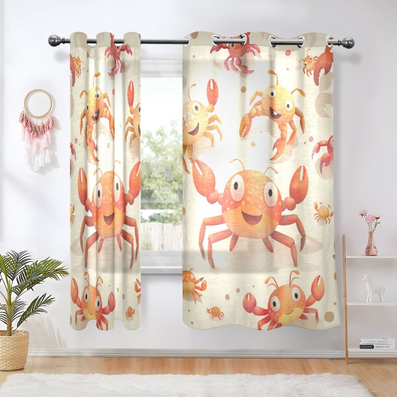 Sheer Curtain Set 2 Panels Light Filtering Window Drapes for Bedroom & Living Room