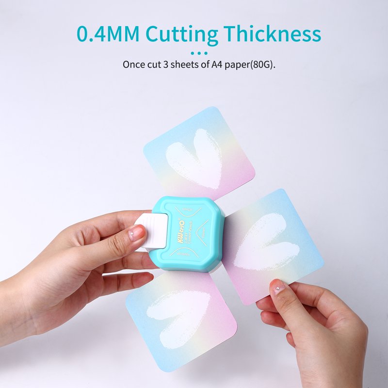 3-in-1 Corner Rounder Punch for Card Photo Paper Laminating Pouches Blue