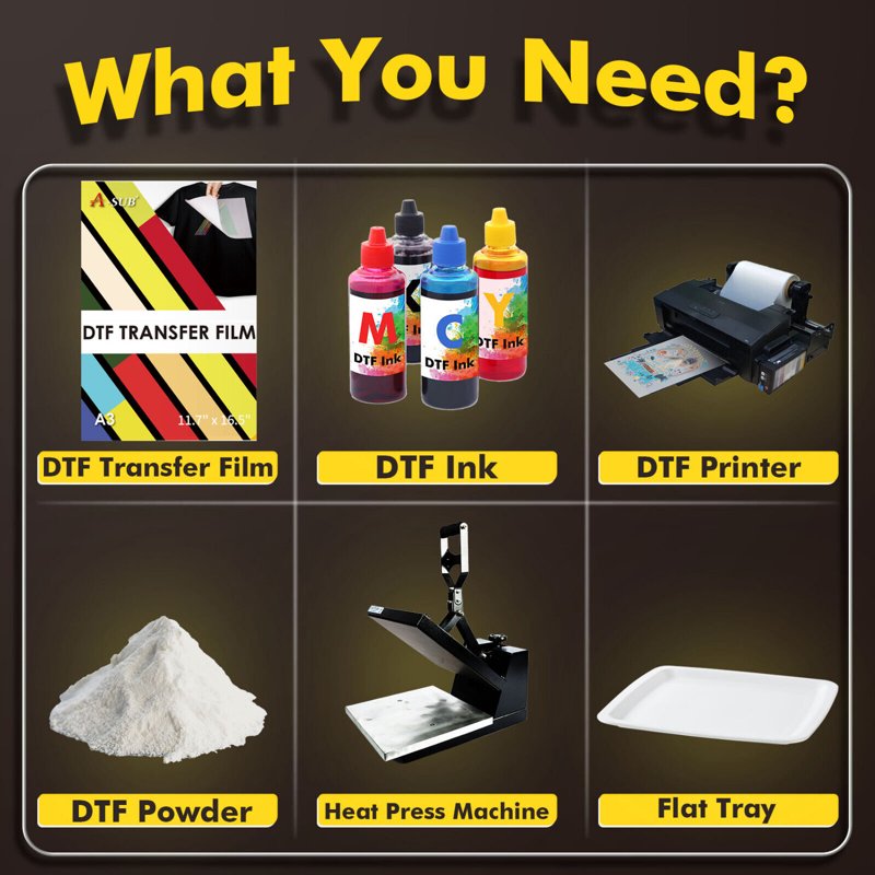 A-SUB DTF Transfer Sheets 13x19 Inch | 100 Sheets for Dark Fabrics