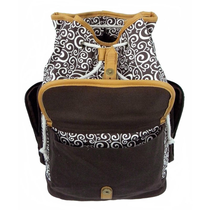 Canvas Laptop Backpack Vintage Cotton Daypack for 15.6 Inch Laptop