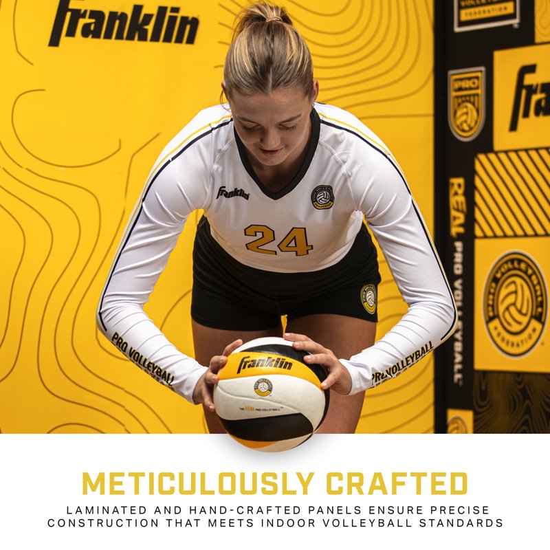 Indoor Volleyball - Professional Size Match Ball with 12 Panel Microfiber Cover & Pump Set