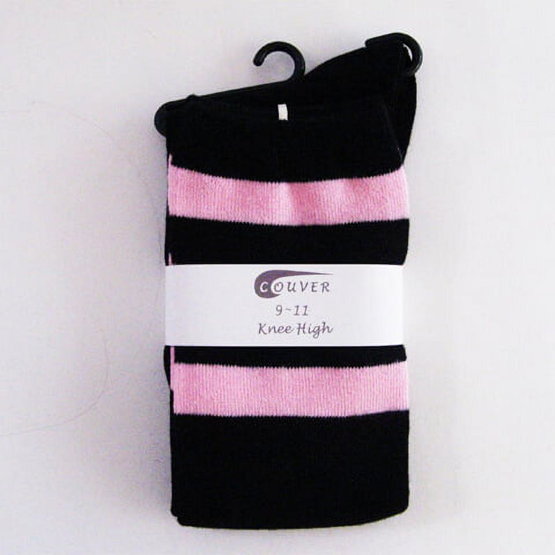 Knee High Cotton Socks with Stripes - Bulk Pack of 6 Pairs, Casual & Fashionable