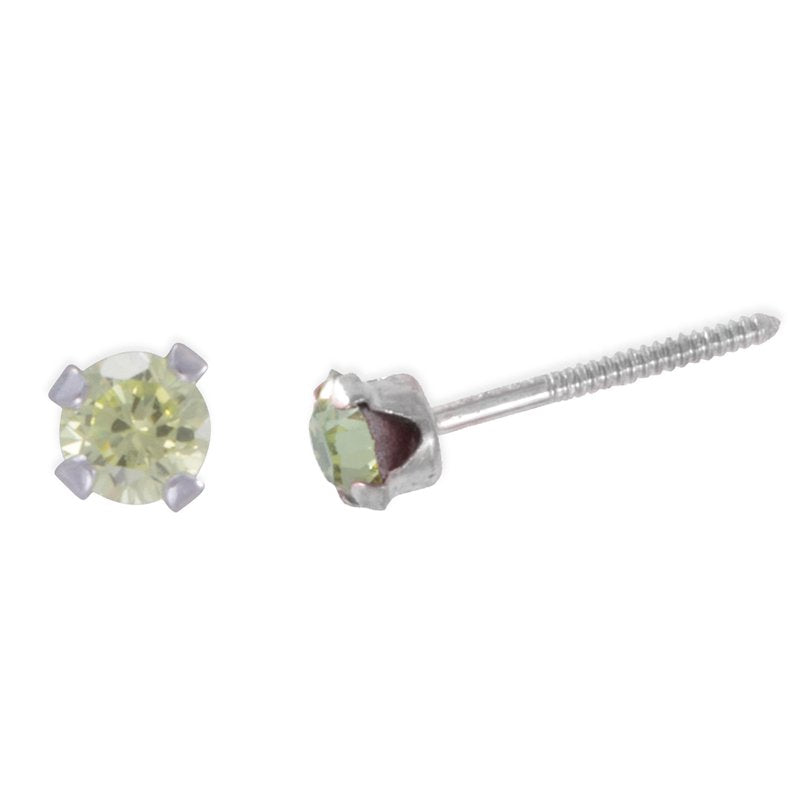 Sterling Silver Cubic Zirconia Stud Earrings Set - 4 Pairs, Multiple Sizes