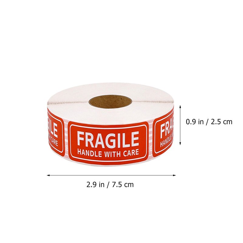 150pcs Handle with Care Shipping Labels - Fragile Moving Stickers (Red)